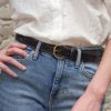 Pied de Biche Ceintures | Ceinture Bi-Matiere - Noir & Croco