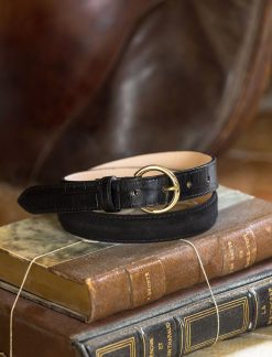 Pied de Biche Ceintures | Ceinture Bi-Matiere - Noir & Croco