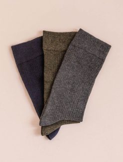 Pied de Biche Chaussettes | Chaussettes Cotelees Trio Pour Homme