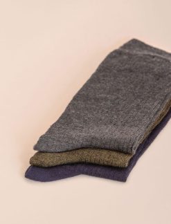 Pied de Biche Chaussettes | Chaussettes Cotelees Trio Pour Homme