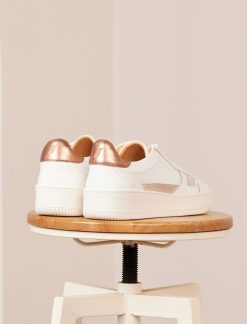 Pied de Biche Sneakers | Vasco Blanc & Rose Gold