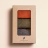 Pied de Biche Chaussettes | Chaussettes Cotelees Unies Trio Pour Femme