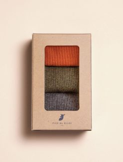 Pied de Biche Chaussettes | Chaussettes Cotelees Unies Trio Pour Femme