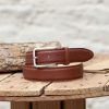 Pied de Biche Ceintures | Ceinture Homme Classique Cognac Graine