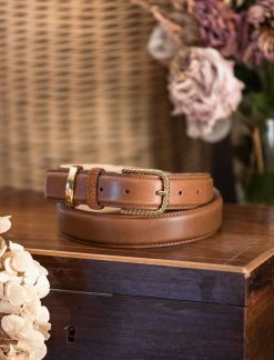 Pied de Biche Ceintures | Ceinture Classique Torsade Cognac