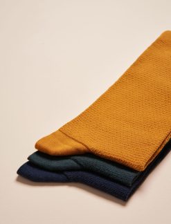 Pied de Biche Chaussettes | Chaussettes Nid D'Abeille Trio Homme