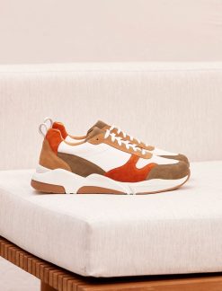 Pied de Biche Sneakers | Running Thelma Blanc, Rouille & Kaki