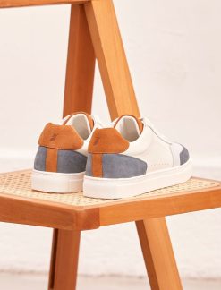 Pied de Biche Sneakers | Frisco V3 Blanc, Bleu Canard & Ocre