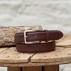 Pied de Biche Ceintures | Ceinture Homme Classique Chocolat Graine