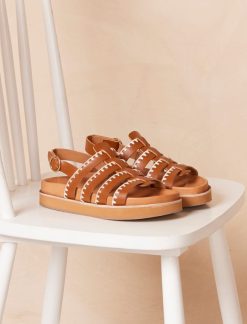 Pied de Biche Sandales | Gaby Cognac Brode