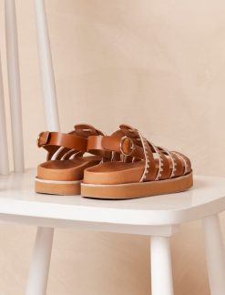 Pied de Biche Sandales | Gaby Cognac Brode