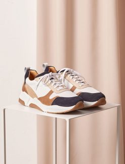 Pied de Biche Sneakers | Running Thelma Blanc Et Caramel