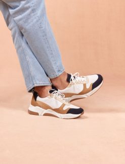 Pied de Biche Sneakers | Running Thelma Blanc Et Caramel