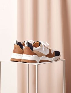 Pied de Biche Sneakers | Running Thelma Blanc Et Caramel