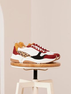 Pied de Biche Sneakers | Thelma Cherry Burnt & Leopard