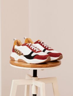 Pied de Biche Sneakers | Thelma Cherry Burnt & Leopard